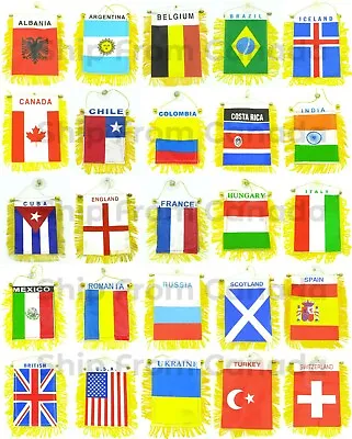 High Quality Car Mini Country Banners Flags Pennants 3 X4  - Suction Cup - New • $3.49