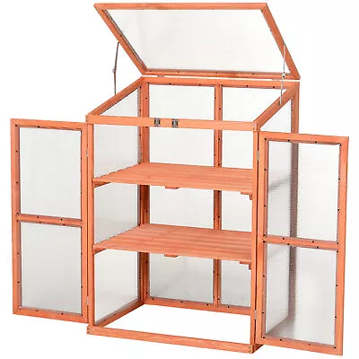 Cold Frame Greenhouse Polycarbonate With Shelves Indoor Outdoor For Seed Starter • $106.07