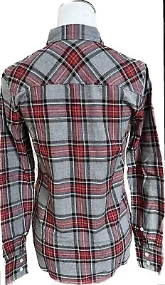 NWT J.Crew Grey Red Tartan Plaid “Boy” Shirt Button Down Size 6 • $18