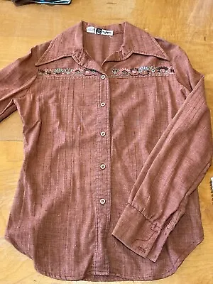Vintage 1970s Clothing Button Shirt Jo Matthews Size 11 / 12 Union Made USA 70s • $30