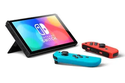 Nintendo HEGSKABAA Switch - OLED Model With Neon Red & Blue Joy Con-read • $199.99