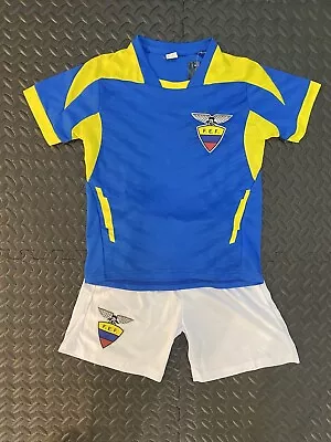 Ecuador National Team Yellow Blue Kids Soccer Set Jersey Shorts Shirt Futbol • $40