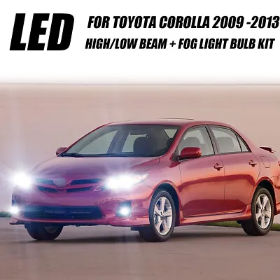 For Toyota Corolla 2009 2010 2011 2012 2013 6x LED Headlight Hi/Lo+Fog Light Kit • $44.99