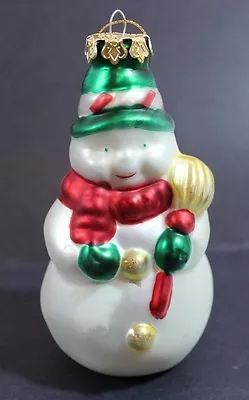 Montgomery Ward & Co Glass Christmas Ornament Snowman Original Box  • $15