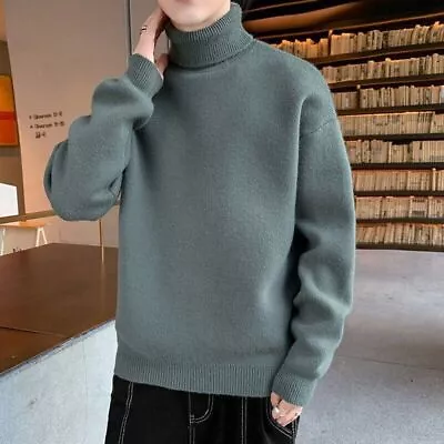 2022 Men's Autumn And Winter Knitted Sweater Long-sleeved Turtleneck Pullover • $54.27