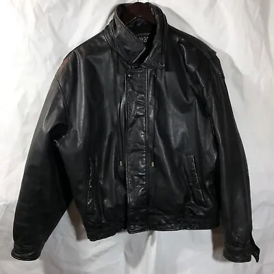 U2 Wear Me Out Women's Casual Black Leather Barbour Bomber Jacket Size XL • $38