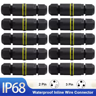 IP68 Waterproof Junction Box | Outdoor Cable Connector External Sleeve Coupler • £3.98