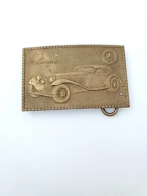 Antique Mercedes Benz Car Brass Belt Buckle   Walther   Mint Condition • $35
