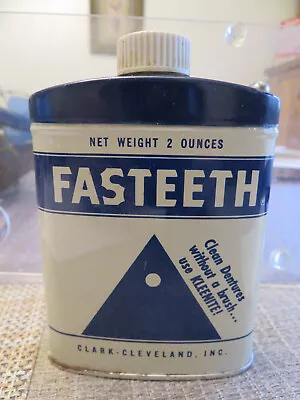 Vintage FASTEETH ALKALINE DENTURE POWDER Container • $4.99