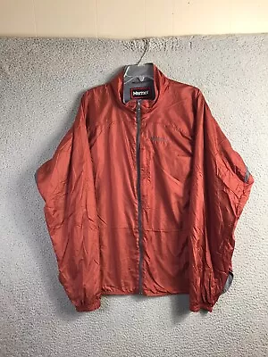 Marmot Jacket Mens XL Orange/Brown Full Zip Lined Precip Rain Coat • $13.92