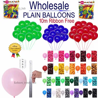 £297.77 • Buy 100 X Latex PLAIN BALOON BALLONS Helium BALLOONS Quality Party Birthday Wedding