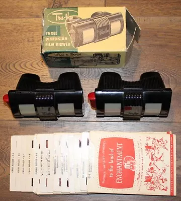 1950's Tru-Vue Bakelite Stereoscopic Viewer Film Strips & Box • $15