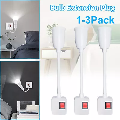 Flexible E27 Light Bulb Holder Extension Socket Adapter Plug In On/Off Switch US • $11.99