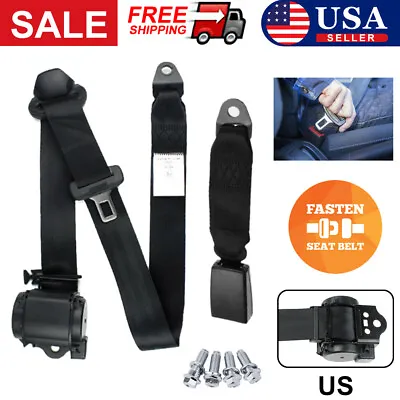 Car Adjustable Retractable 3Point Safety Seat Belt Straps Assemble Belt Lap Set. • $39.55
