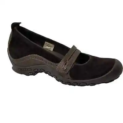 Women's Merrell Plaza Bandeau Size 8 Mary Jane Chocolate Brown Leather Shoe • $34.74