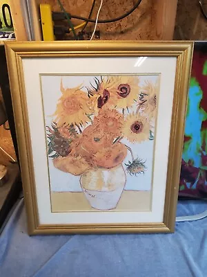 Sunflowers 1886 By Vincent Van Gogh Framed Oil Painting Art Print 23 X 18  • $99.99