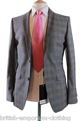 Holland Esquire Grey POW Plaid Check WOOL Suit UK38 EU48 C38 X W32 NEW + TAGS • £249.99