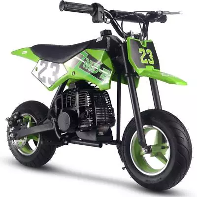 MotoTec Kids Mini Gas Dirt Bike Supermoto Motorcycle 50cc 2-Stroke - Green • $299.02