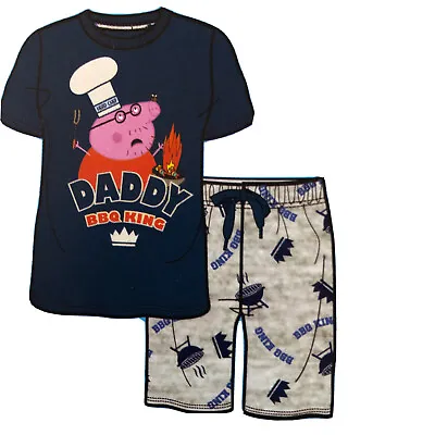 Peppa Pig  Daddy BBQ King  Men's Pyjamas/Short Sleeve& Short Pant/Cotton/Small&L • £15.99