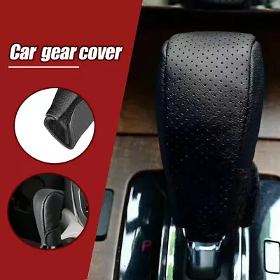 Gear Hand Shift Knob Cover PU Leather Handbrake Protector Auto Accessories Black • $8.24