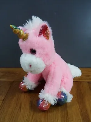 Cuddles Time Pink Unicorn With Glittery Ears Horn & Feet 11  Soft Toy • £3.50