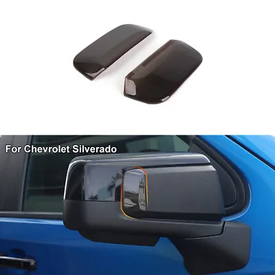 Rearview Mirror Turn Signal Light Trim Cover For Chevy Silverado 2019+ Blackened • $29.99