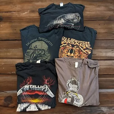 Lot Of 5 Rock Heavy Metal Band Concert Tour T-Shirt Tees Men's Large / Medium • $54.99