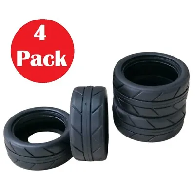 4pcs Soft Rubber Tires Set With Foam For 1/10 RC On Road Cars 28mm/26mm Width • $10.50