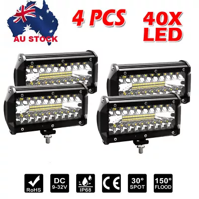 2/4x  7inch 120W LED Light Bar Spot Flood Combo Work Driving Lights Lamp Offroad • $38.95