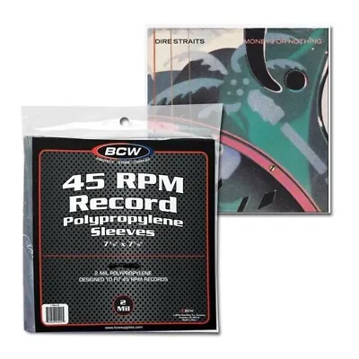 $5.99 • Buy NEW(10 PK) 45 RPM 2mm Vinyl Record Sleeves Protectors Plastic Poly Holders