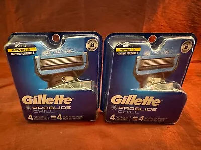 NEW GILLETTE PROGLIDE CHILL REFILL RAZOR BLADES 8 Cartridges (2 PKS Of 4 ) • $33.70