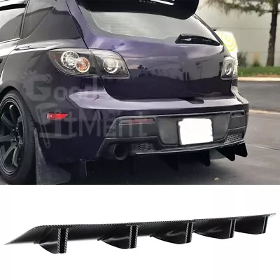 $49.32 • Buy For Mazda Speed 3 2007-19 Rear Bumper Diffuser 4-Fin Spoiler Lower Lip Splitter