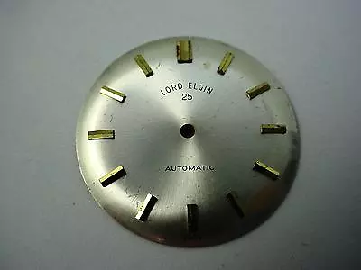 Vintage Watch Dial Lord Elgin 28.56mm Pearl 25 Automatic Gold Stick Markers NOS • $39