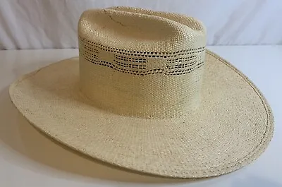 American Hat Company Cowboy Western Hat Bangora Vintage Leather Sweatband 7 3/8 • $45