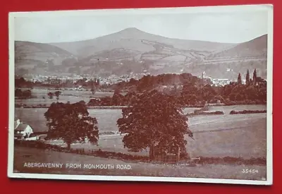 Valentines Photo Type Postcard - Abergavenny From Monmouth Road - 1949 #w • £1.99