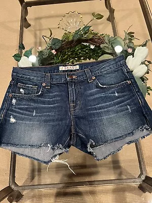 J. Brand Womens Size 25 Dark Wash Rio Denim Cut Off Denim Blue Jean Shorts • $12.95