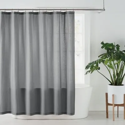 Nestwell Solid Hemp Shower Curtain 72  × 72  Quiet Shade Gray Certified Standard • $29.75