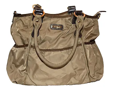 Storksak London Olivia Brown Nylon 10 Pouch 3 Zip Pockets Shoulder Diaper Bag • $24.99