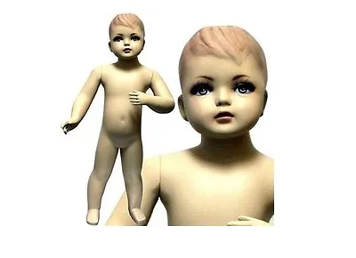 MN-034 Standing Baby Toddler Fleshtone Mannequin With Realistic Face 30.5  Tall • $99.99