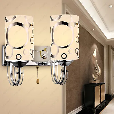 6W/10W/14W LED Wall Sconce Lamp Fixture Pull Switch/N Light Bulb Living Room Pub • £54.82