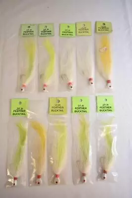 Vintage 1/4 Oz Feather Bucktail Jigs Elliot Fishing Tackle Vinton VA • $7.95