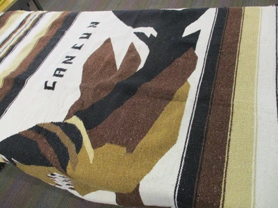 £23 • Buy Mexican Blanket, Throw, Rug, Brown, Shark, Woven, Picnic, Festival, Camping, M38