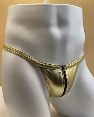 Mens Metallic Thong Breathable Low Rise Underwear Zip • $6.84