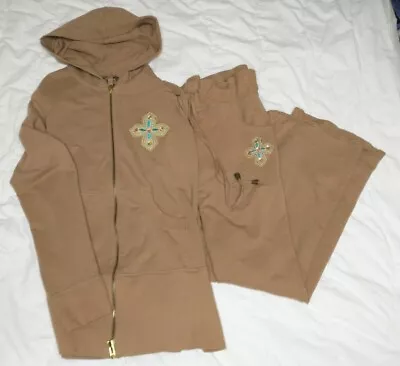 $4.50 • Buy Womens Vintage V Cristina Athletic Workout Jacket Sz L Pants Small Jeweled Cross