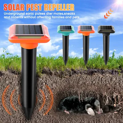 Solar Power Ultrasonic Sonic Mouse Gopher Mole Pest Rodent Repellent Repeller US • $13.39