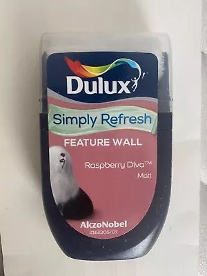 Dulux Simply Refresh-Feature Wall Shade Raspberry Diva Matt Paint Tester Pot • £4.99