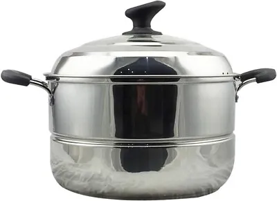 Stainless Steel 8-Quart Steamer Pot With Glass Lid Stockpot Saucepot Cookware • $17.99