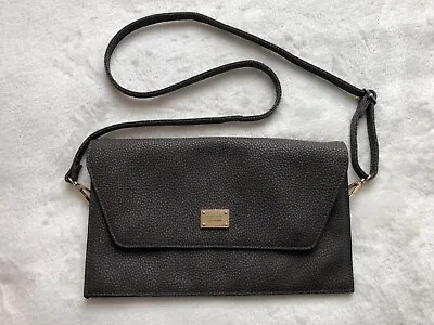 H&M Small Crossbody Shoulder Clutch Hand Bag Removable Strap Dark Grey USED ONCE • £5.99