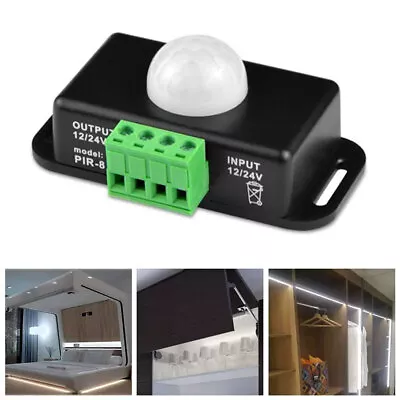 £5.26 • Buy DC 12V/24V Automatic PIR LED Light Strip Motion Sensor Switch Tool Body Infrared