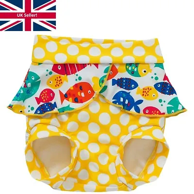 Baby Girls Swim Diaper Nappy Cover Trunks Fish Spot Print Reuse Washable 3-18mth • £9.99